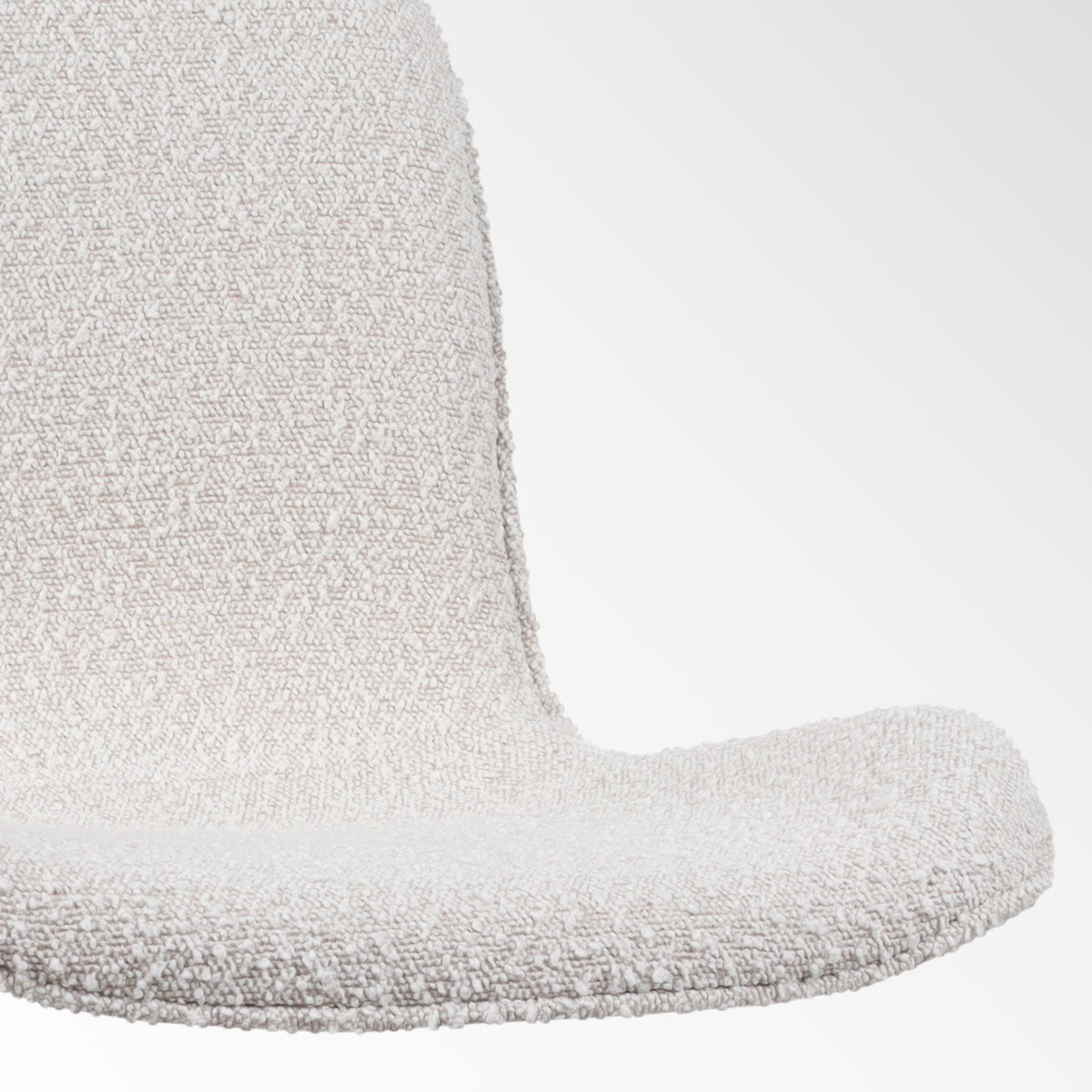 Noor-Fé draaibare eetkamerstoel bouclé beige - houten onderstel