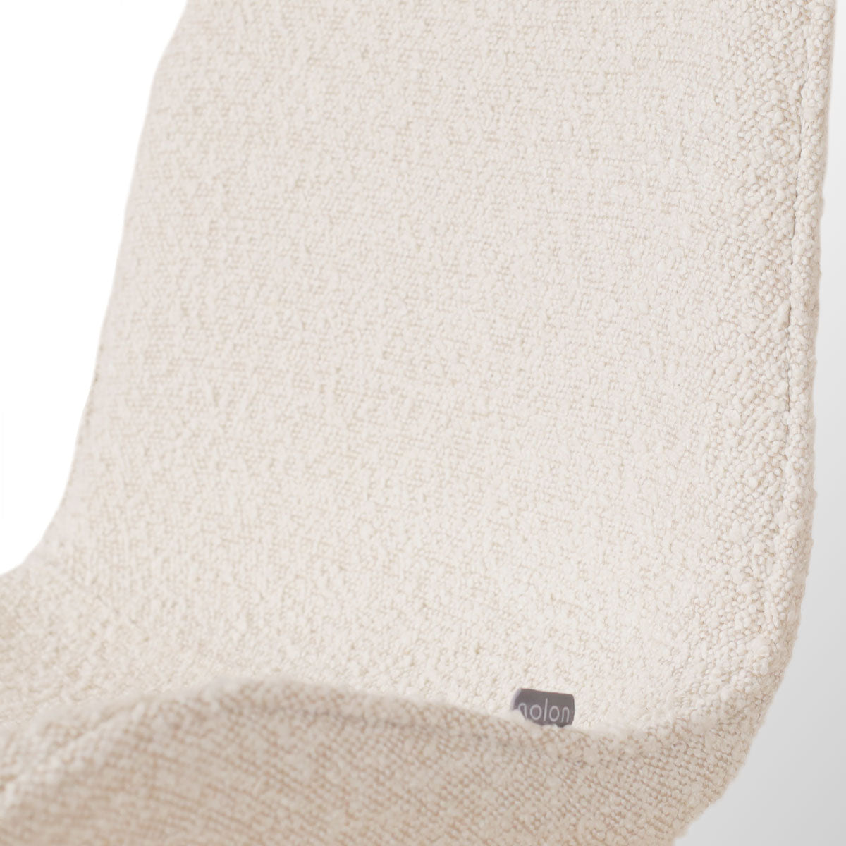 Nora-Fé eetkamerstoel bouclé beige - zwart onderstel