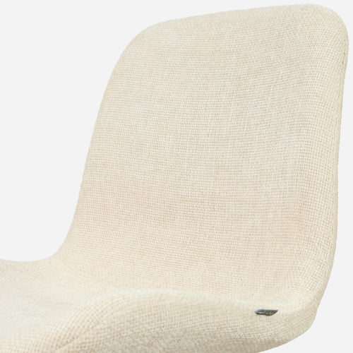 Noor-Fé draaibare eetkamerstoel cottonbeige - walnoot houten onderstel