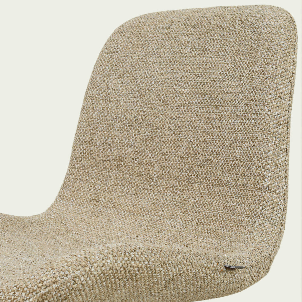 Noor-Fé draaibare eetkamerstoel taupe melange - walnoot houten onderstel