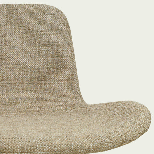 Noor-Fé draaibare eetkamerstoel taupe melange - walnoot houten onderstel