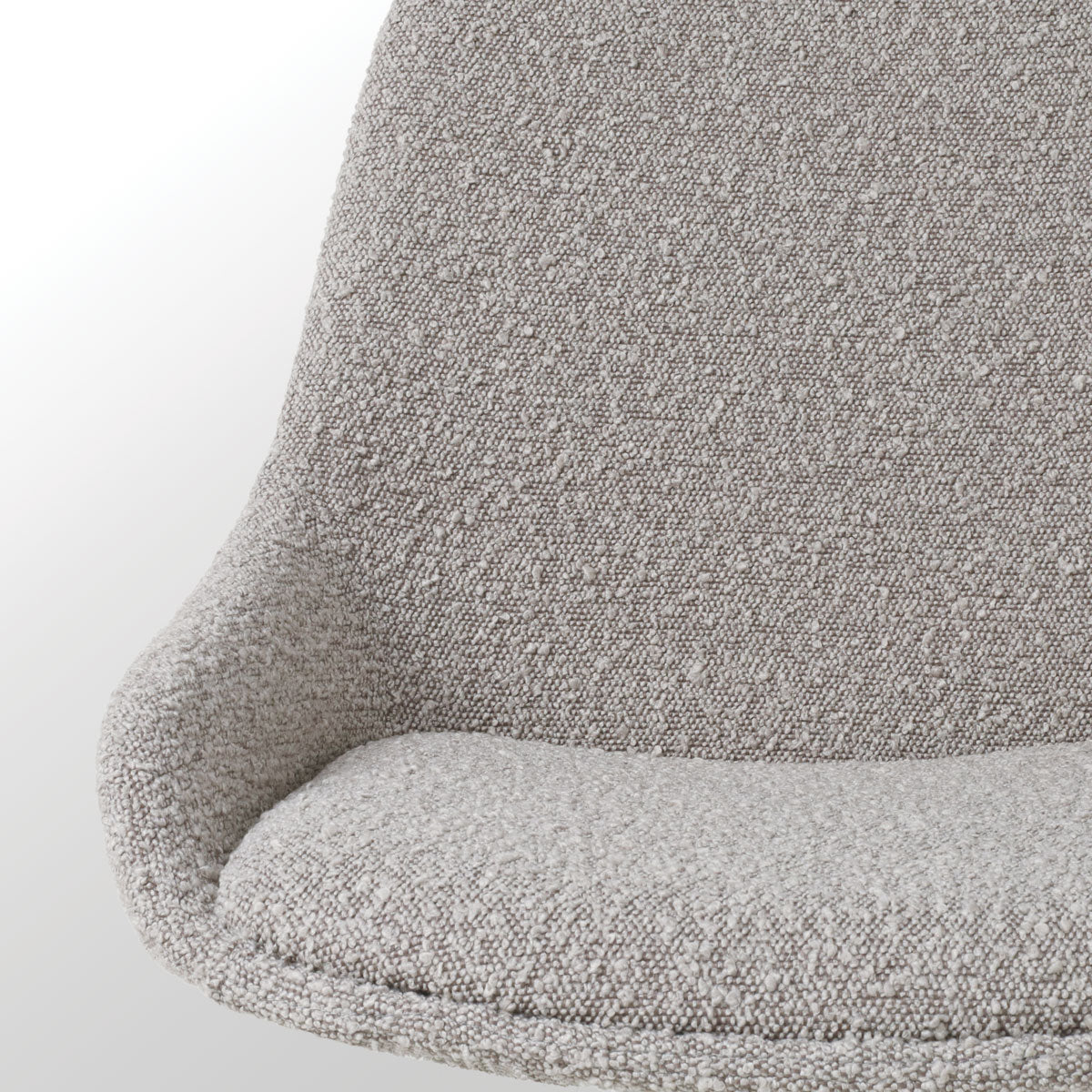 Nout-Isa bureaustoel bouclé taupe - wit onderstel