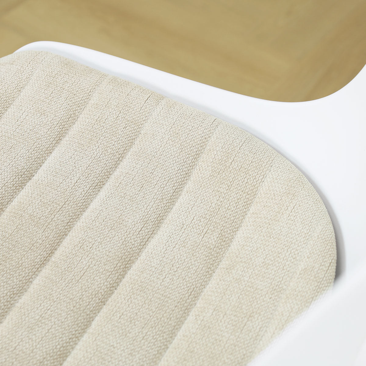 Nino-Liv barkruk wit met naturelbeige zitkussen - wit onderstel - 75 cm