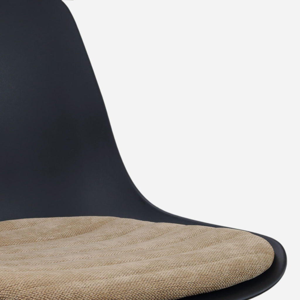 Nino-Liv barkruk zwart met nougatbruin zitkussen - zwart onderstel - 65 cm