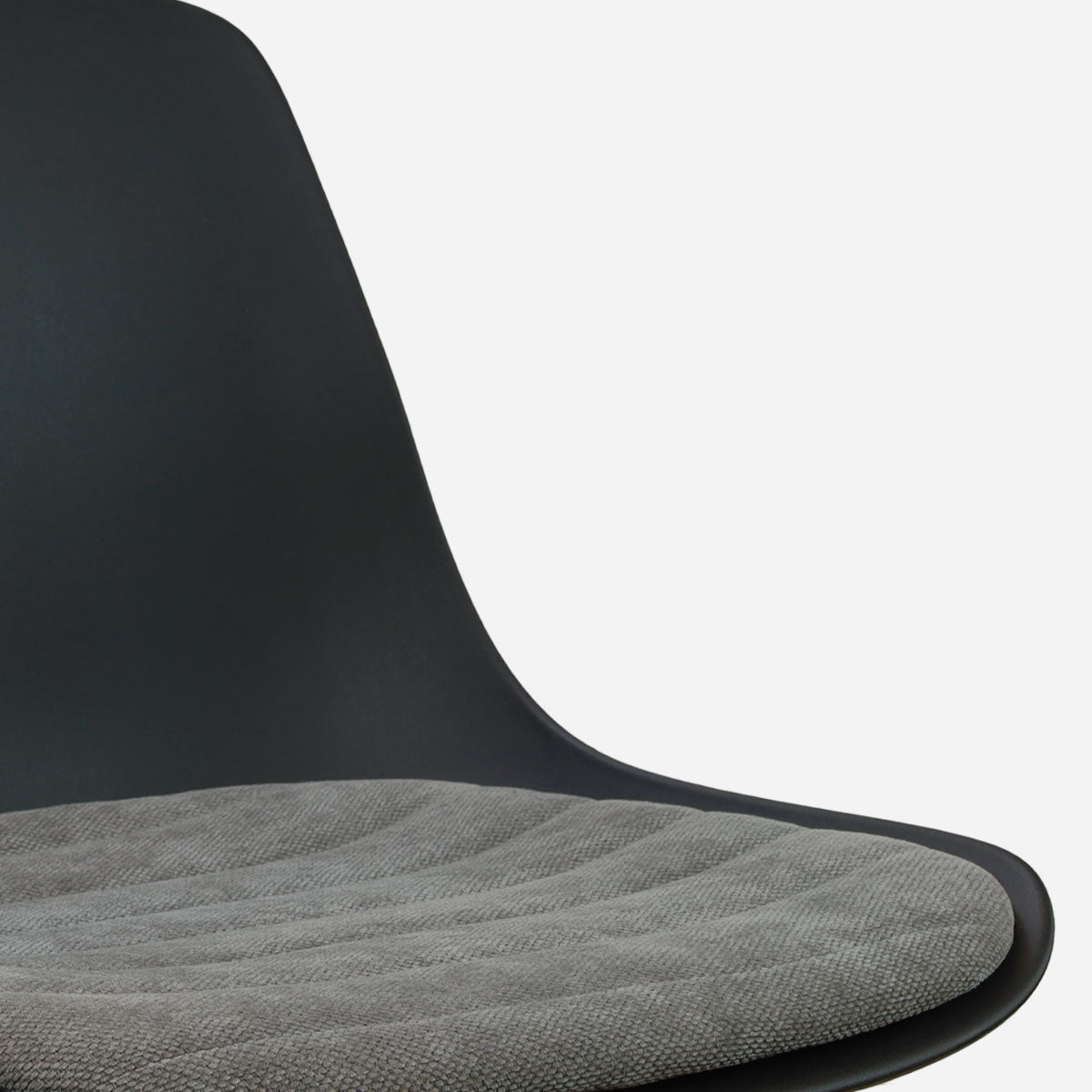 Nino-Liv barkruk zwart met zeegrijs zitkussen - wit onderstel - 65 cm