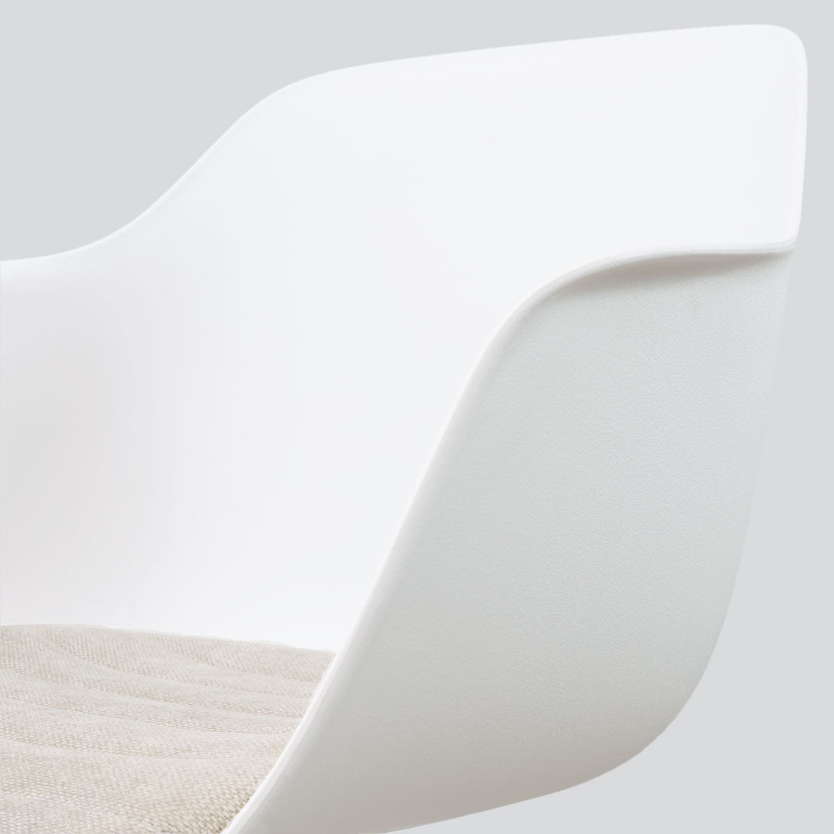 Nino-Liz barkruk wit met naturelbeige zitkussen - wit onderstel - 75 cm