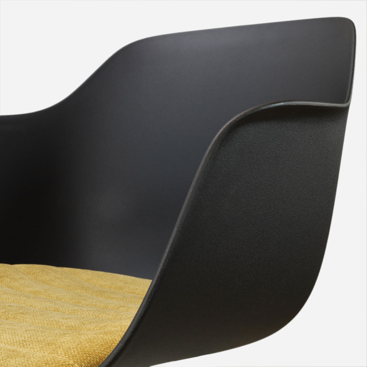 Nino-Liz barkruk zwart met warm oker zitkussen - zwart onderstel - 75 cm