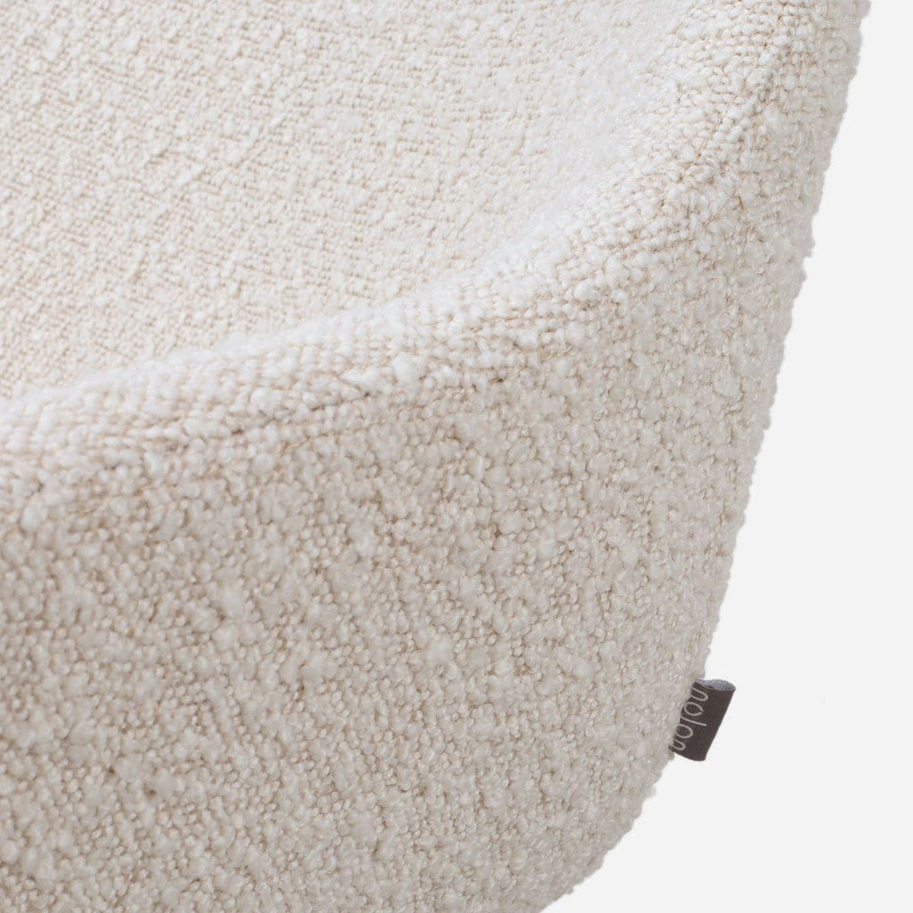 Nino-Mae barkruk bouclé beige - wit onderstel - 65 cm