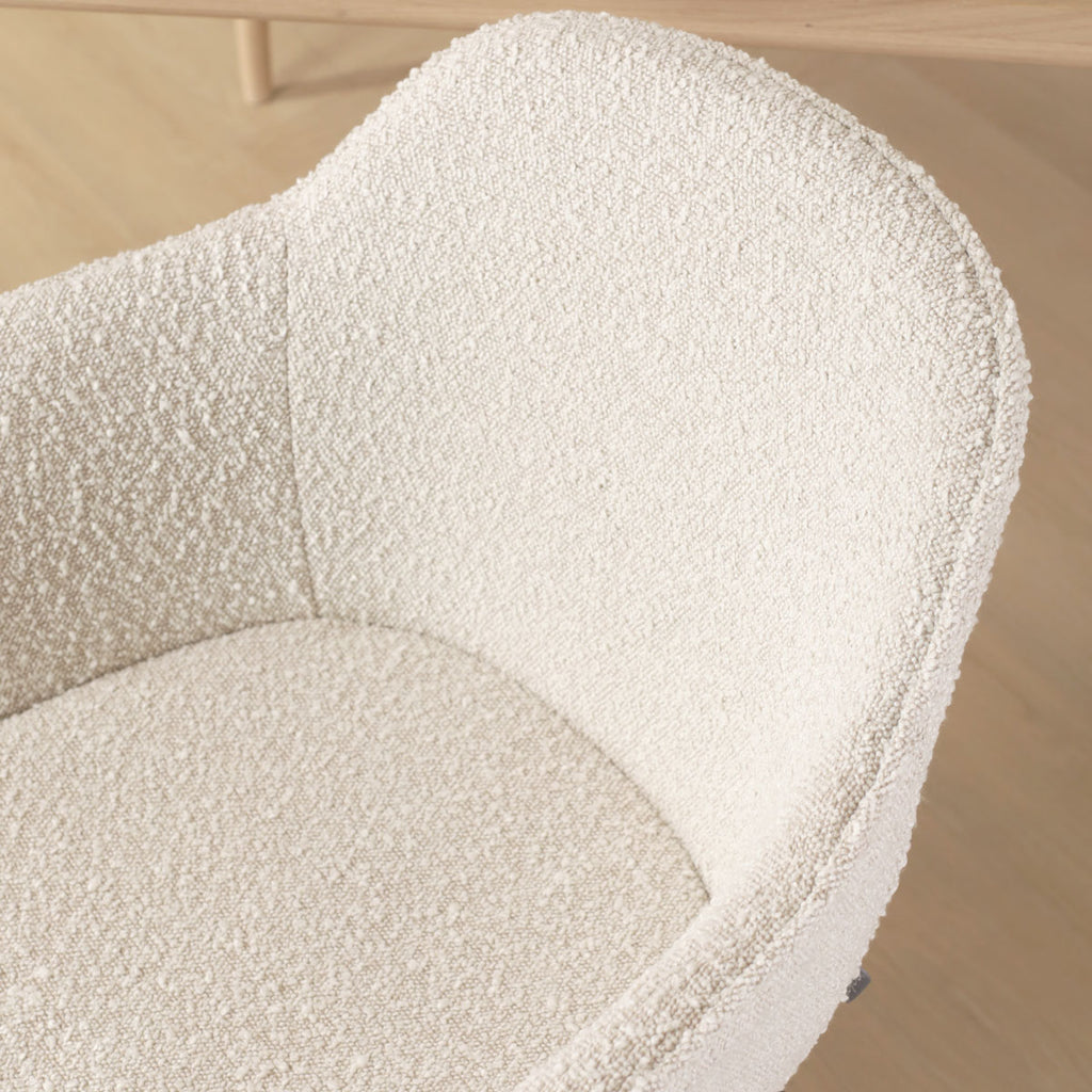 Nino-Mare barkruk bouclé beige - beige onderstel - 65 cm
