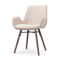 Nena-Eef eetkamerstoel beige - walnoot houten onderstel