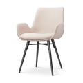 Nena-Eef eetkamerstoel beige - zwart houten onderstel
