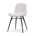 Nena-Fé eetkamerstoel bouclé beige - zwart houten onderstel