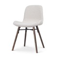 Nena-Fé eetkamerstoel bouclé beige - walnoot houten onderstel