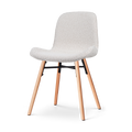 Nena-Fé eetkamerstoel bouclé beige - houten onderstel