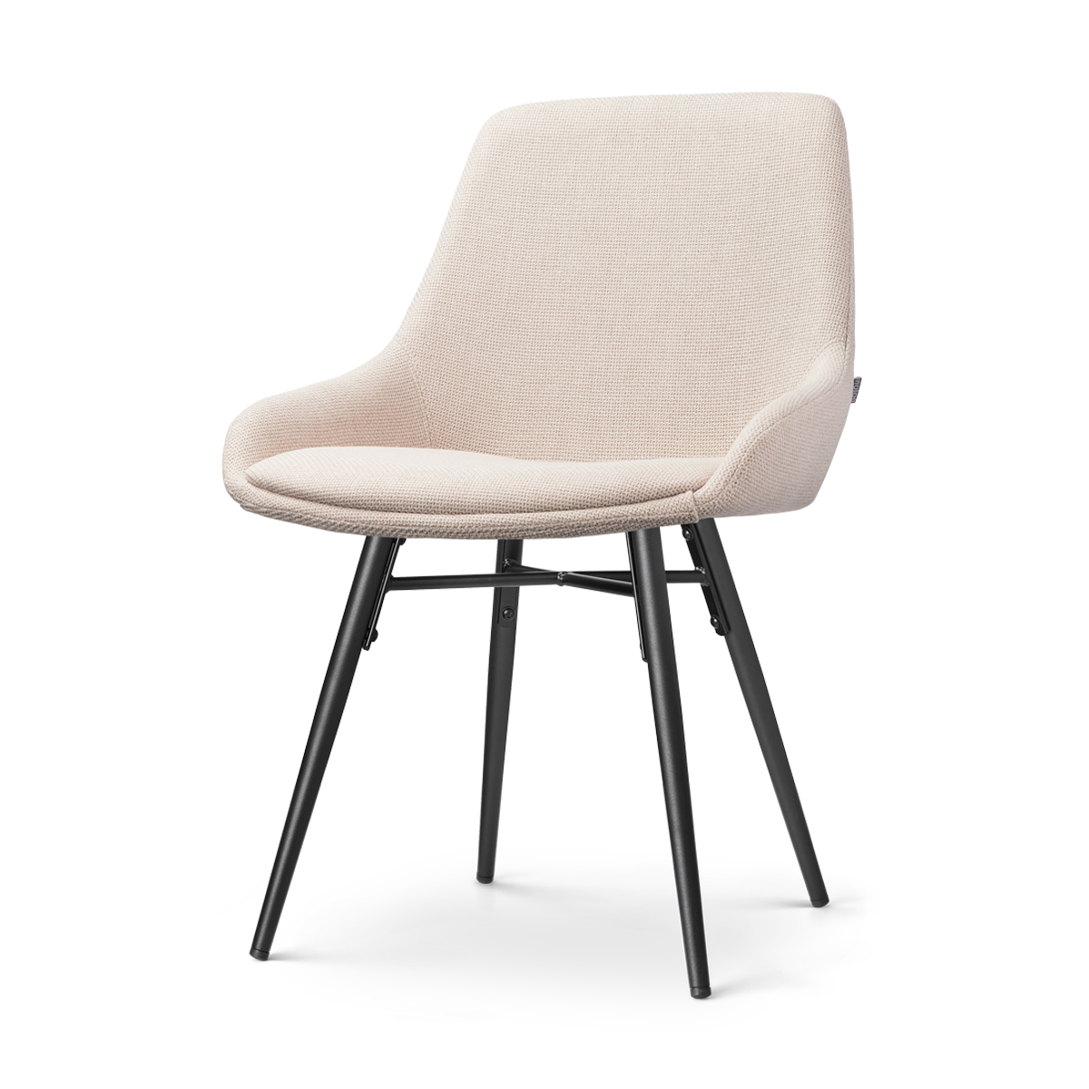 Nena-Isa eetkamerstoel beige - zwart houten onderstel