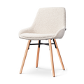 Nena-Isa eetkamerstoel bouclé beige - houten onderstel