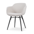 Nena-Mare eetkamerstoel bouclé beige - zwart houten onderstel