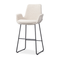Nino-Eef barkruk bouclé beige - zwart onderstel - 65 cm