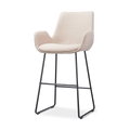 Nino-Eef barkruk beige - zwart onderstel - 65 cm