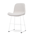 Nino-Fé barkruk bouclé beige - wit onderstel - 65 cm