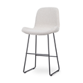 Nino-Fé barkruk bouclé beige - zwart onderstel - 75 cm