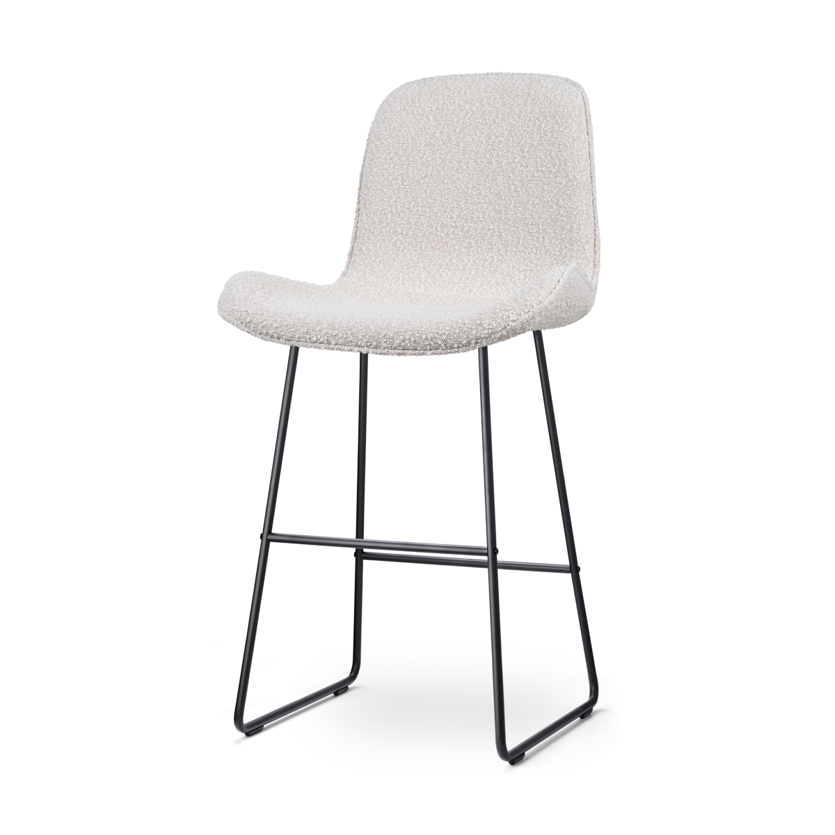 Nino-Fé barkruk bouclé beige - zwart onderstel - 75 cm