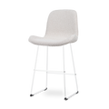 Nino-Fé barkruk bouclé beige - wit onderstel - 75 cm