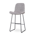 Nino-Fé barkruk rib warm grijs - zwart onderstel - 75 cm
