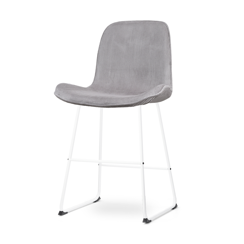 Nino-Fé barkruk rib warm grijs - wit onderstel - 65 cm
