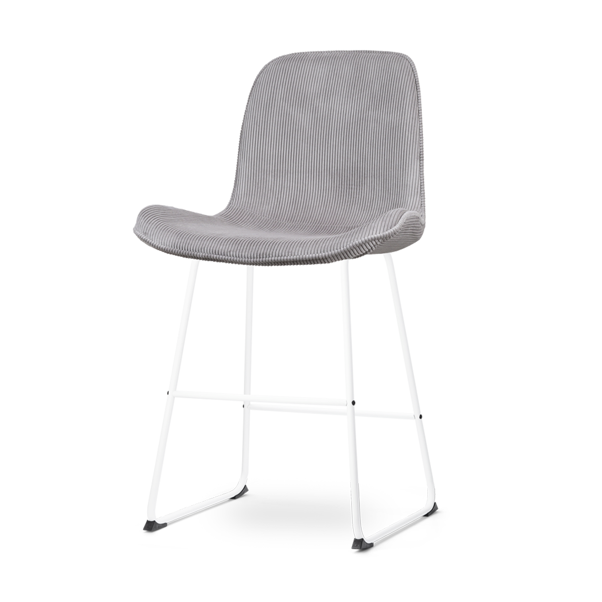Nino-Fé barkruk rib warm grijs - wit onderstel - 65 cm