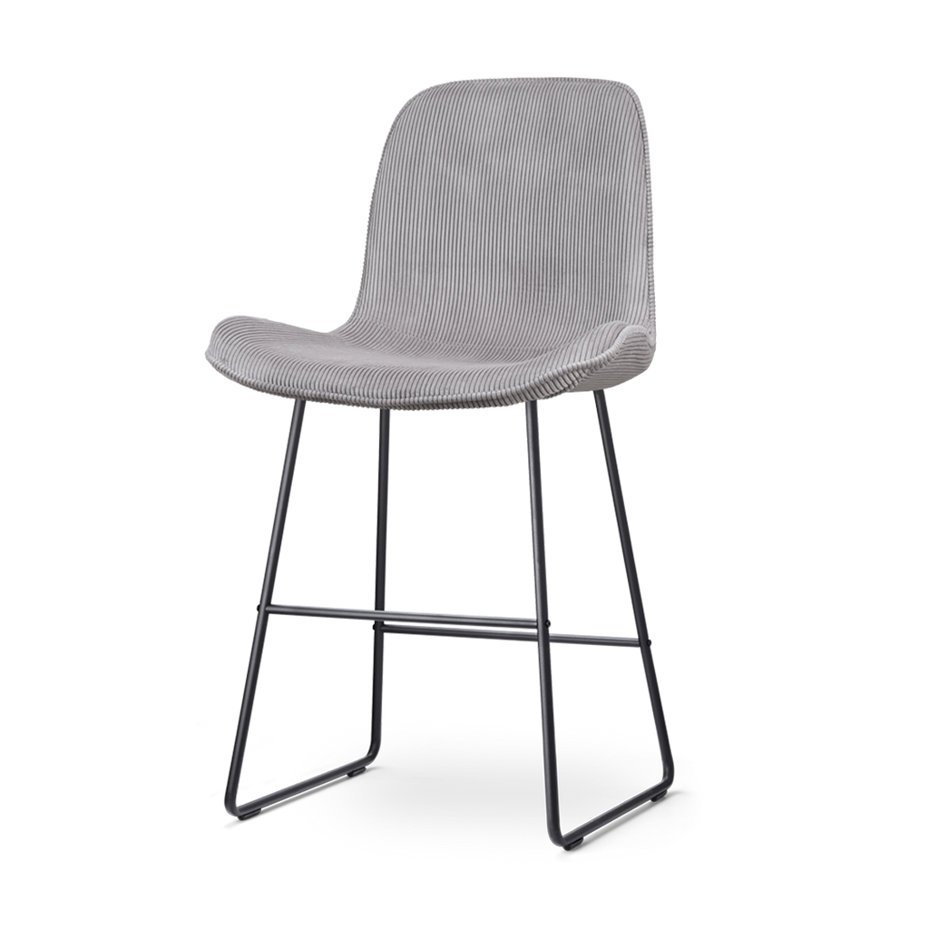 Nino-Fé barkruk rib warm grijs - zwart onderstel - 65 cm