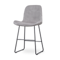 Nino-Fé barkruk rib warm grijs - zwart onderstel - 65 cm