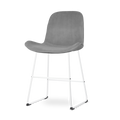 Nino-Fé barkruk velvet grijs - wit onderstel - 65 cm