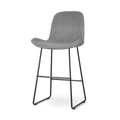 Nino-Fé barkruk velvet grijs - zwart onderstel - 75 cm