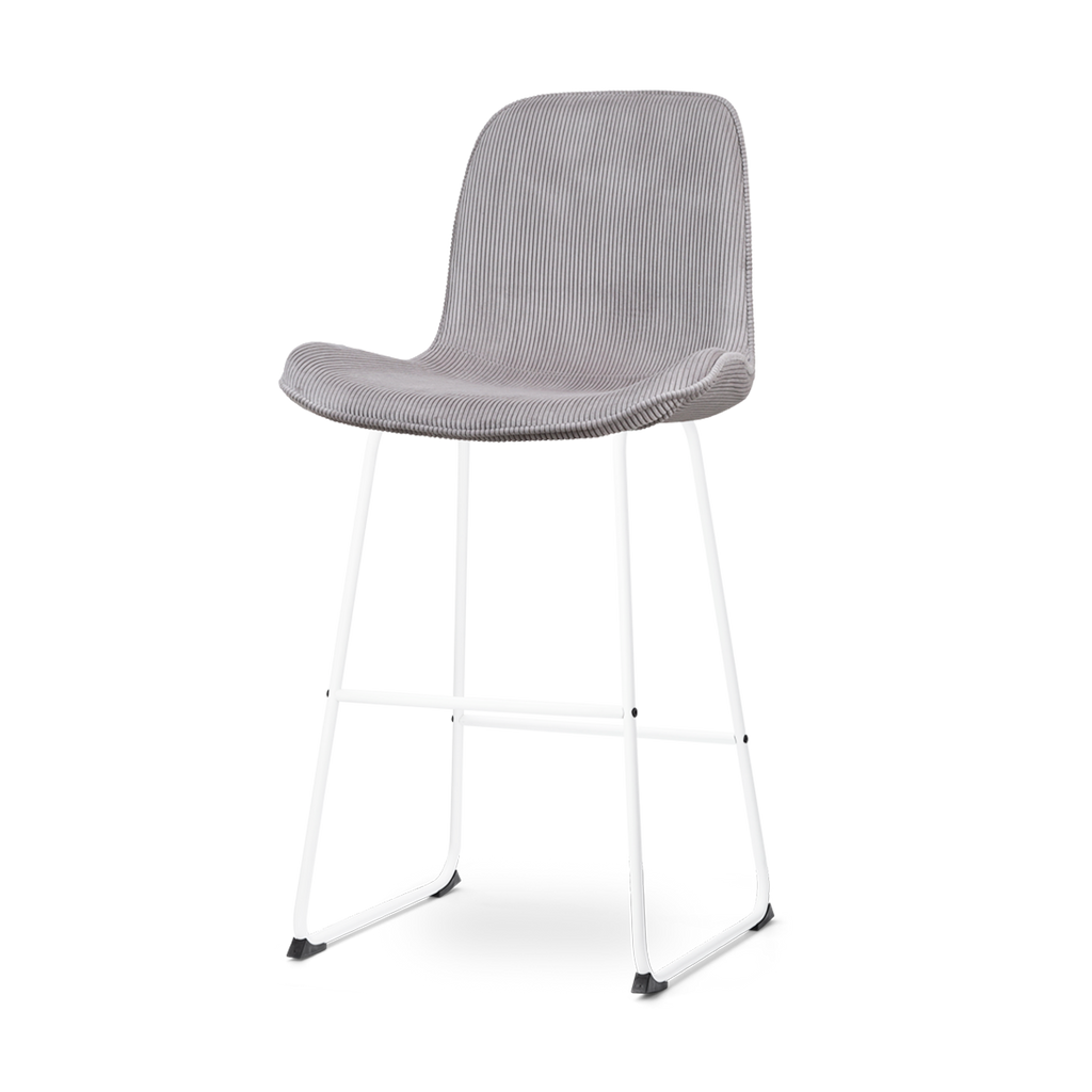 Nino-Fé barkruk rib warm grijs - wit onderstel - 75 cm