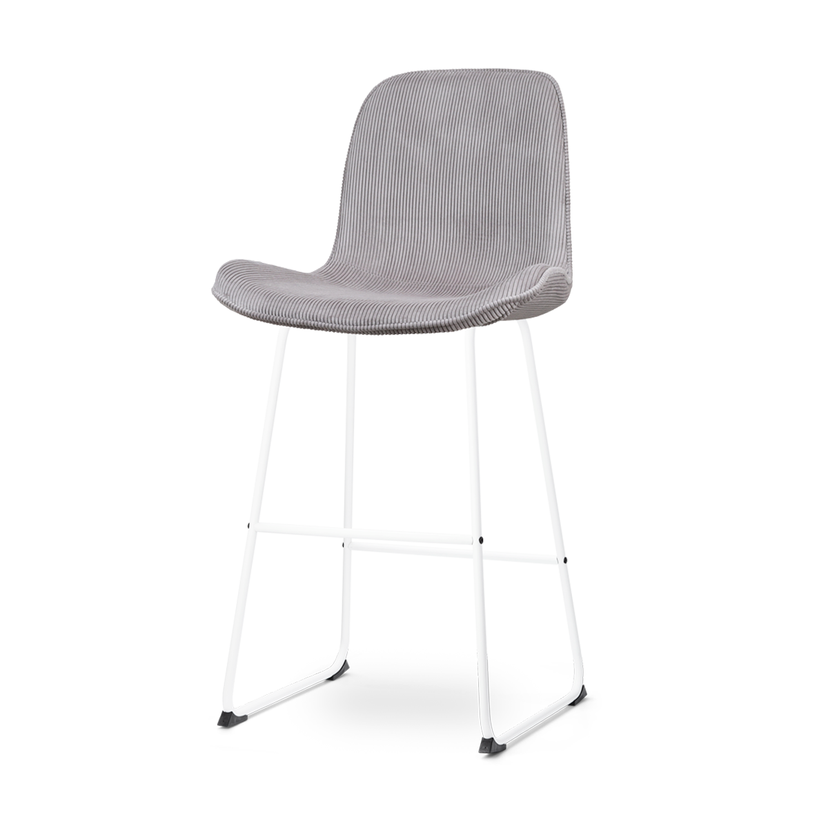 Nino-Fé barkruk rib warm grijs - wit onderstel - 75 cm