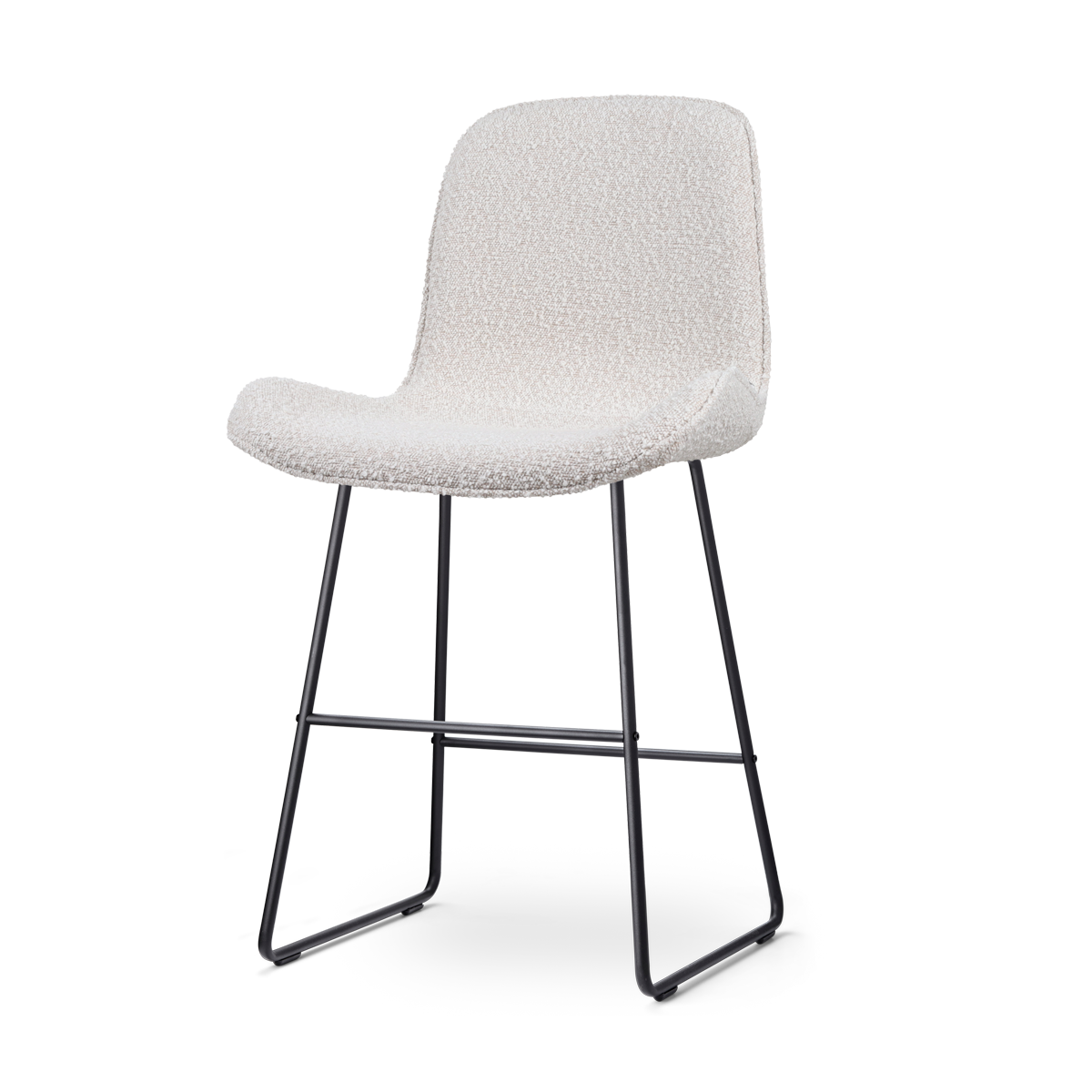 Nino-Fé barkruk bouclé beige - zwart onderstel - 65 cm