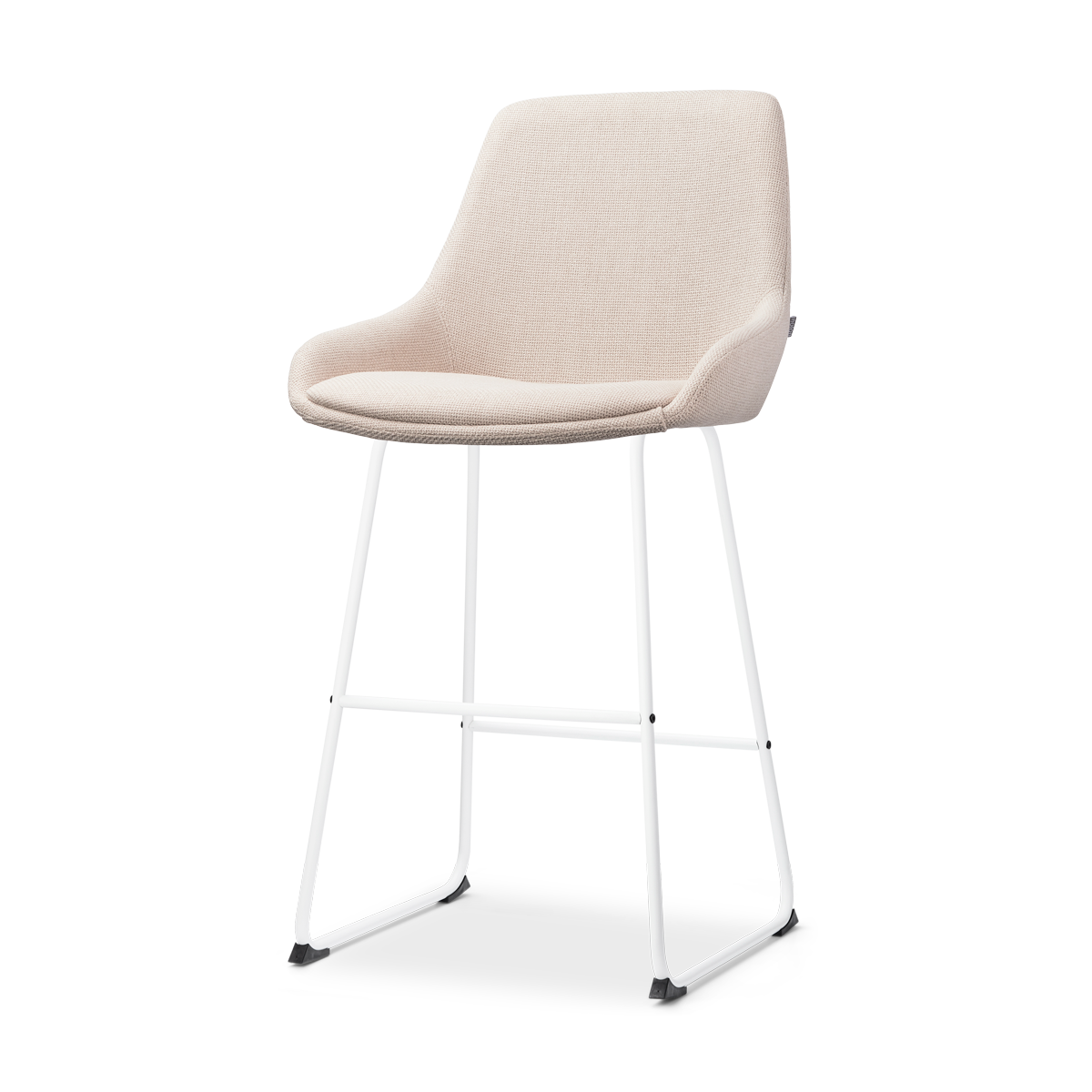 Nino-Isa barkruk beige - wit onderstel - 65 cm