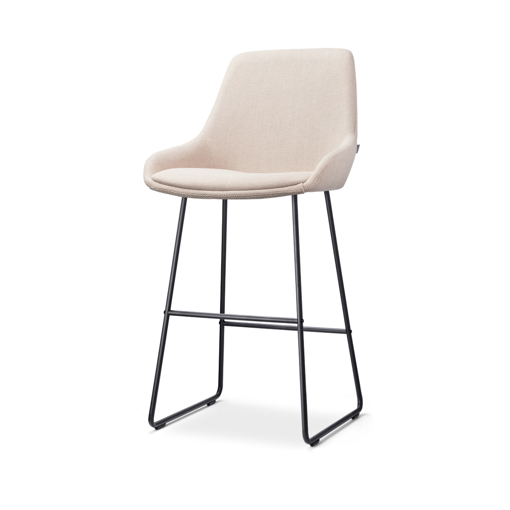 Nino-Isa barkruk beige - zwart onderstel - 75 cm