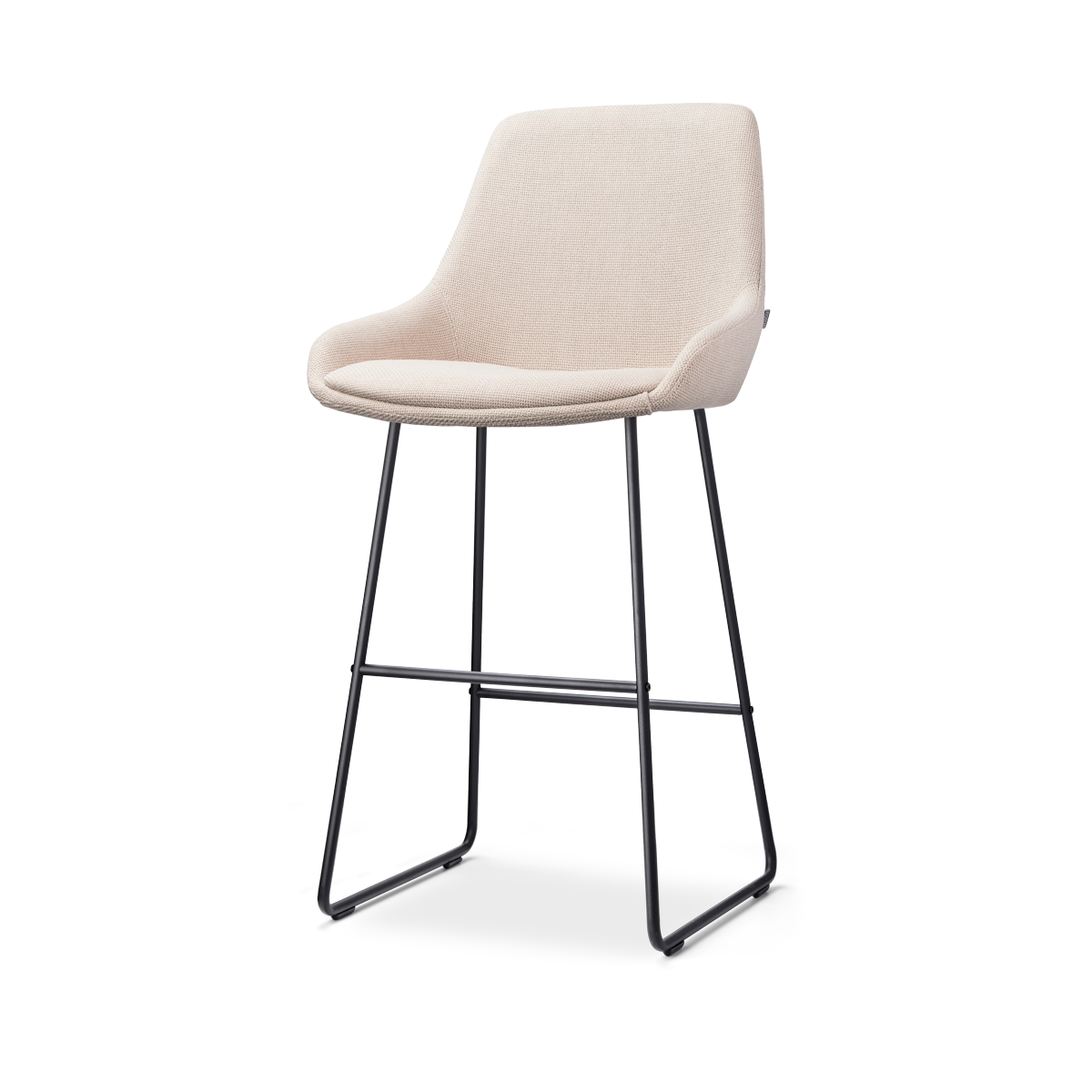 Nino-Isa barkruk beige - zwart onderstel - 75 cm