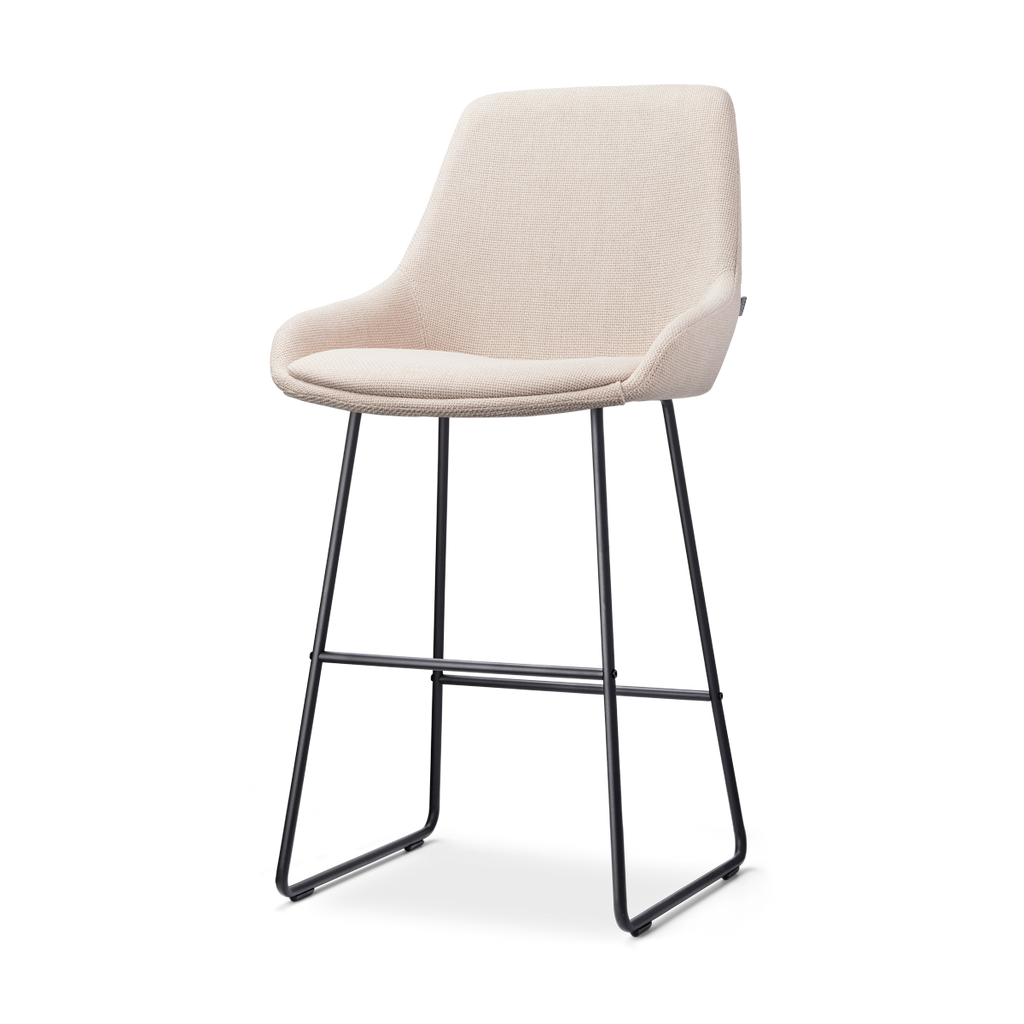 Nino-Isa barkruk beige - zwart onderstel - 65 cm
