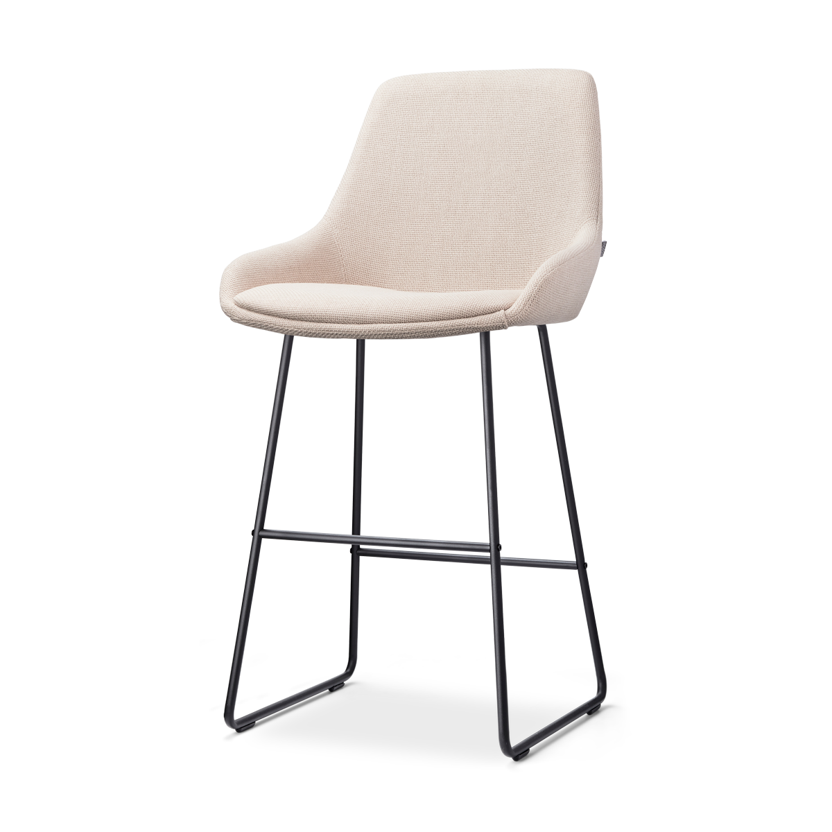 Nino-Isa barkruk beige - zwart onderstel - 65 cm