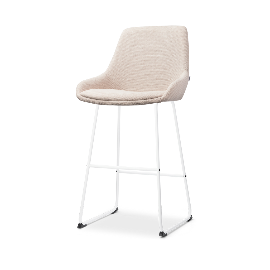 Nino-Isa barkruk beige - wit onderstel - 75 cm