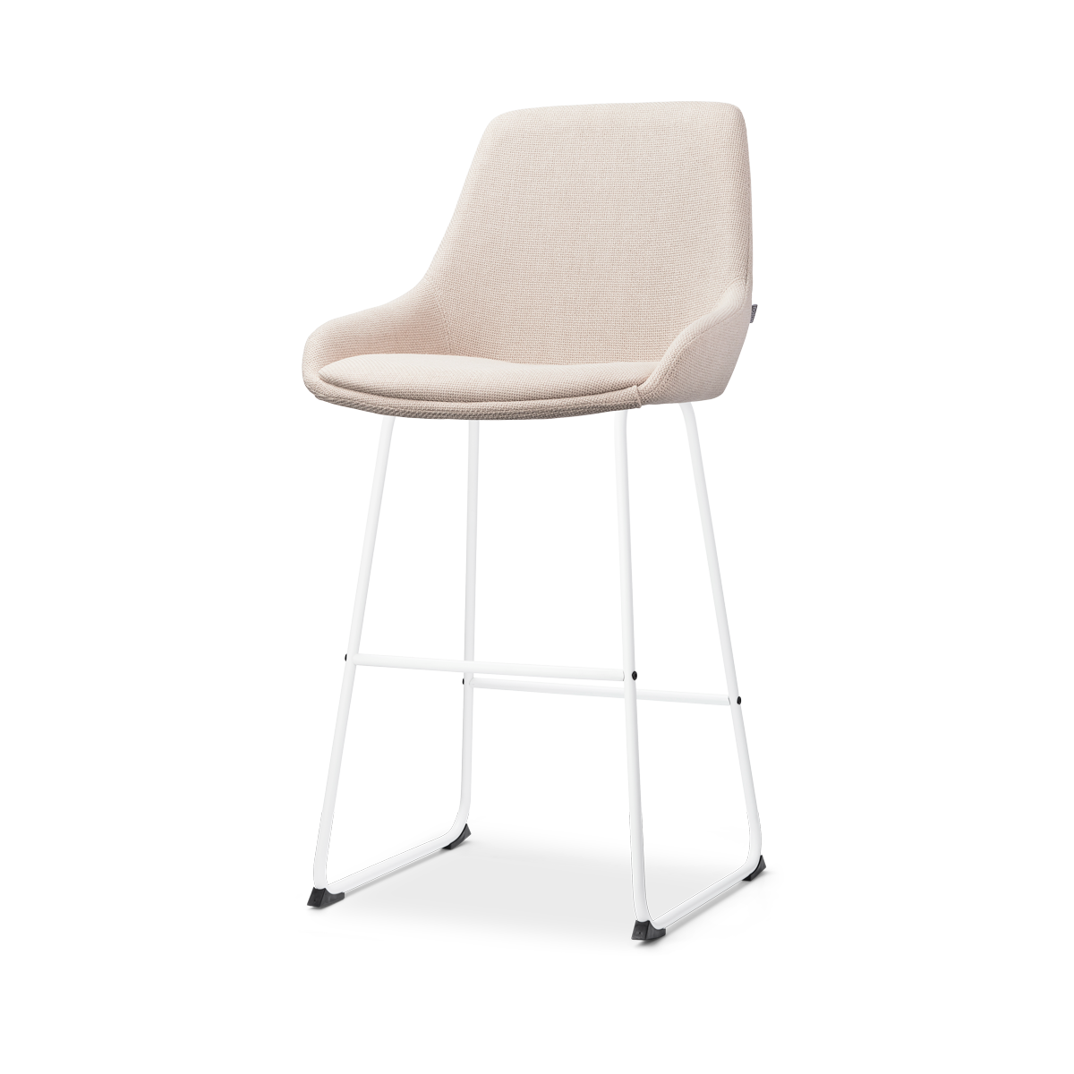 Nino-Isa barkruk beige - wit onderstel - 75 cm
