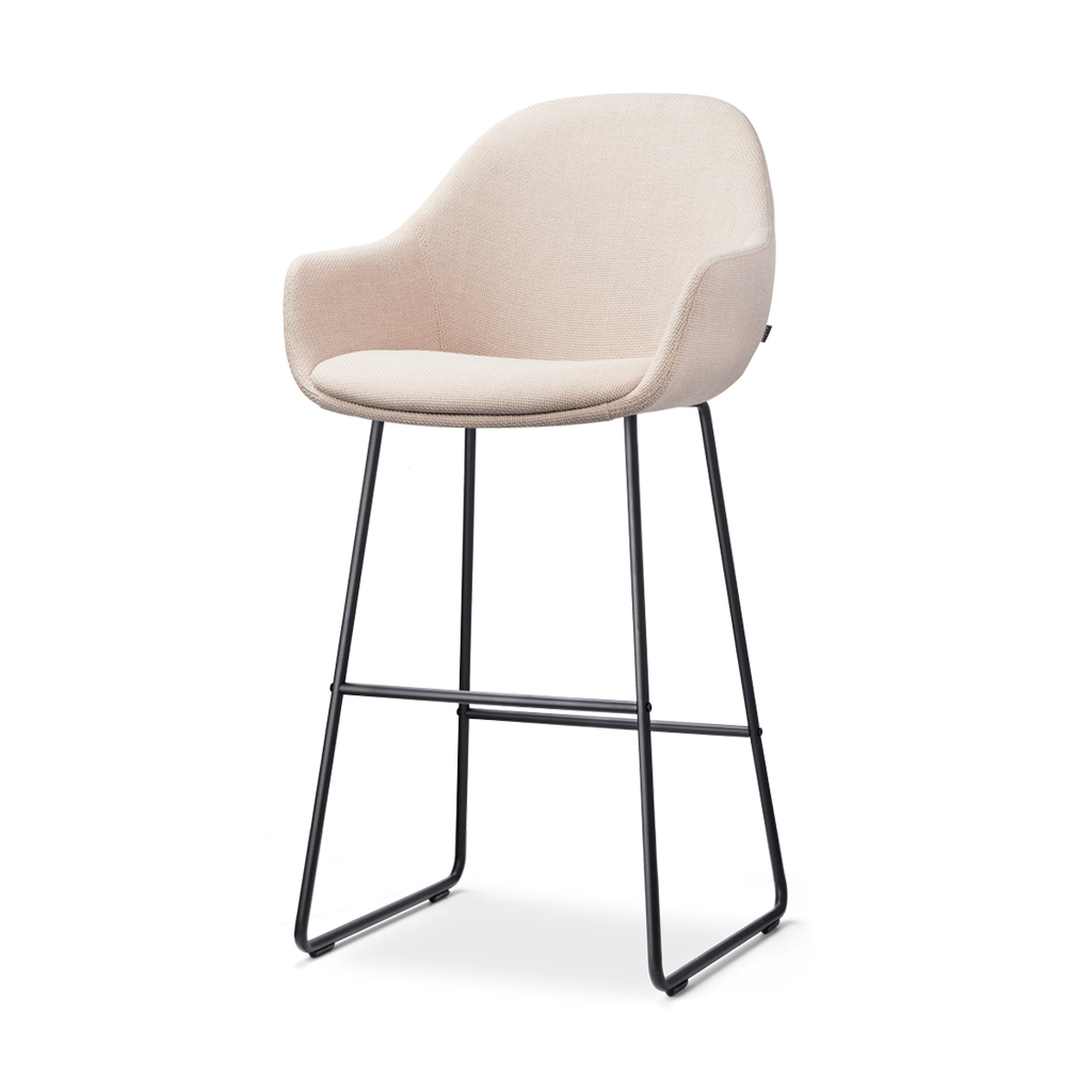 Nino-Mae barkruk beige - zwart onderstel - 75 cm