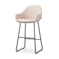 Nino-Mae barkruk beige - zwart onderstel - 75 cm