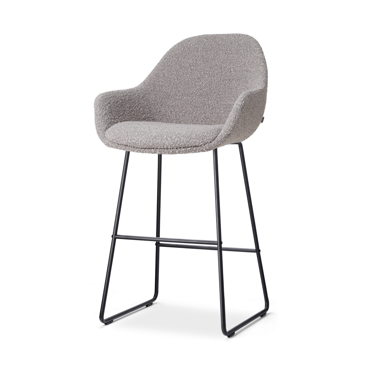 Nino-Mae barkruk bouclé taupe - zwart onderstel - 65 cm