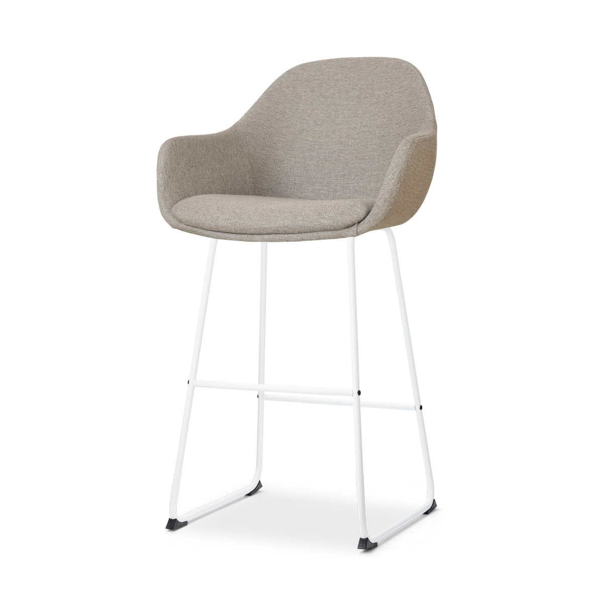 Nino-Mae barkruk warm grijs - wit onderstel - 75 cm