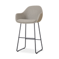 Nino-Mae barkruk warm grijs - zwart onderstel - 75 cm