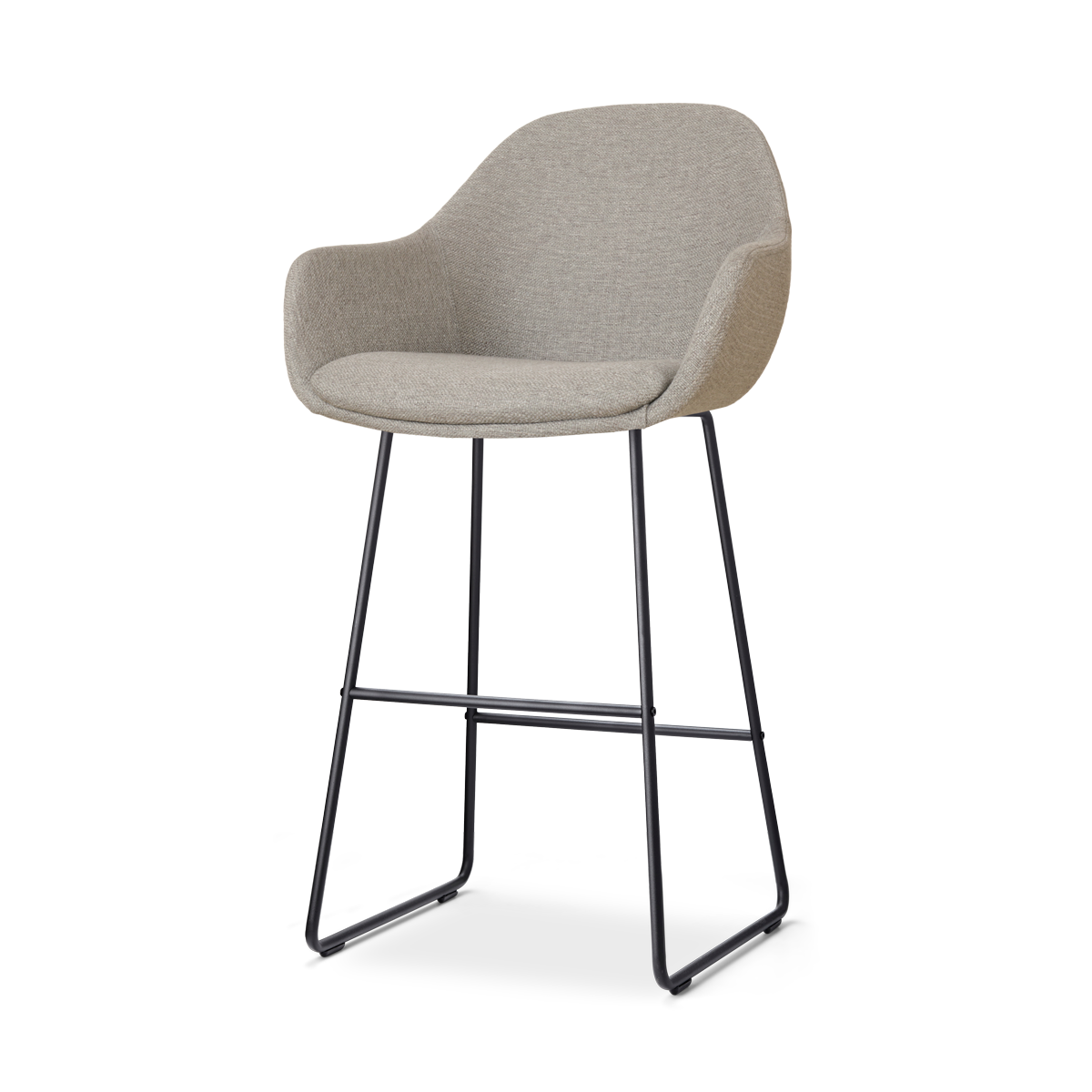 Nino-Mae barkruk warm grijs - zwart onderstel - 75 cm
